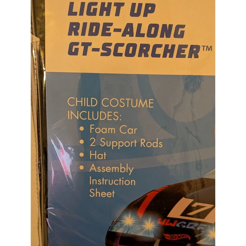 Hot Wheels Light Up Ride Along GT Scorcher Child Costume One Size to 6 yr. NEW‎